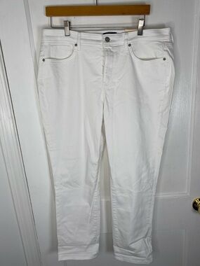NYDJ NWT Margot Girlfriend Lift tuck Technology 14P White Straight-Leg Jeans
